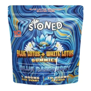 Blue Raspberry Stoned Blue Lotus + White Lotus Gummies 10000mg 10ct