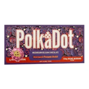 Caramel Peanut Swirl PolkaDot Mushroom Belgian Milk Chocolate 250mg Per Piece