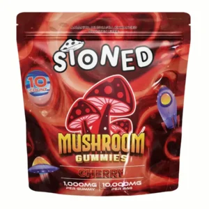 Cherry STONED Amanita Muscaria Mushroom Gummies 10000MG 10CT
