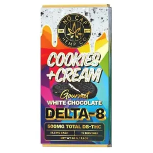 Cookies x Cream No Cap Hemp Co Delta 8 White Chocolate Bar 500mg