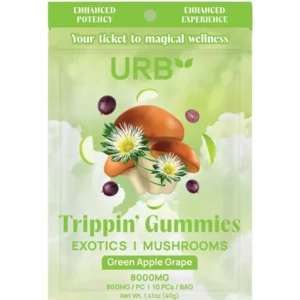 Green Apple Grape URB Trippin’ Mushroom Gummies 8000mg 10ct